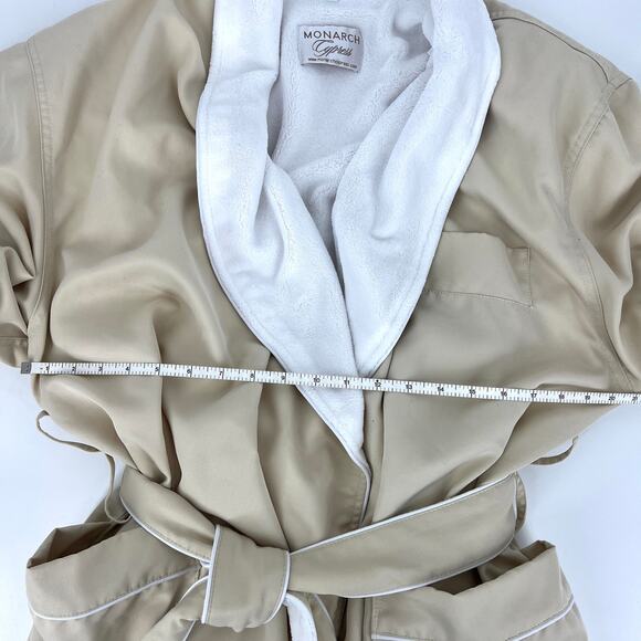 Monarch Cypress Mens XL Plush Lined Microfiber Shawl Spa Robe Belted - Picture 7 of 11